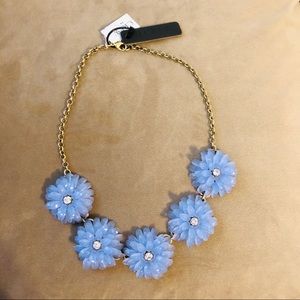 NWT J. Crew light blue flower statement necklace
